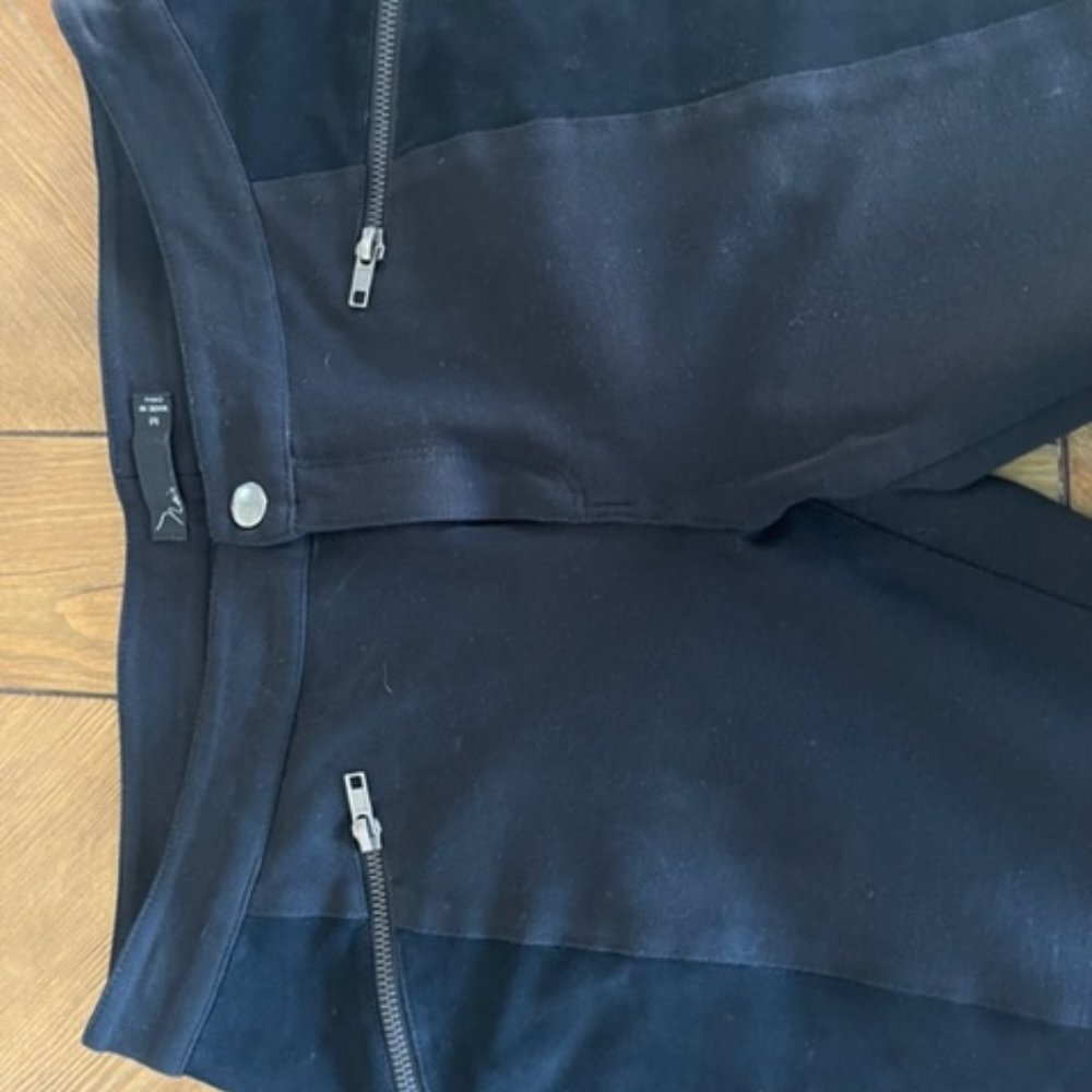 Noir, Faux Suede, Cropped Pants